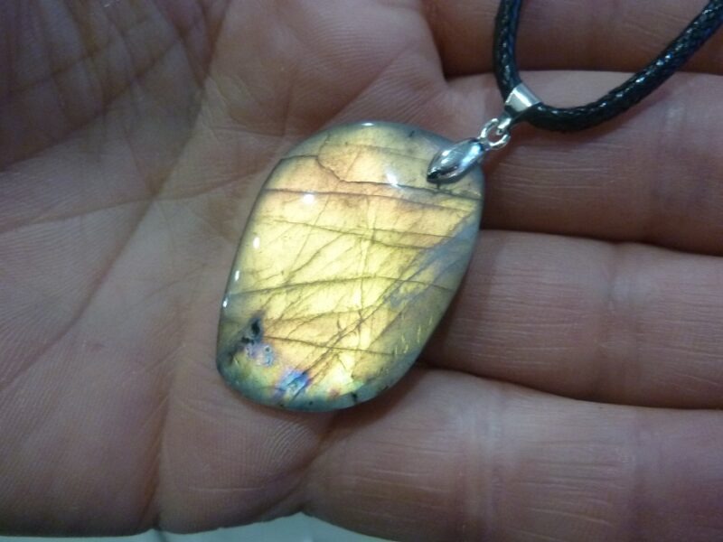 Collier pendentif Labradorite argent 925 ref 014