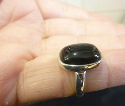 Bague Spinelle noir monture argent taille 54 GG 0201 