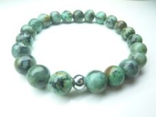 Bracelet Turquoise africaine – Perles rondes 8 mm