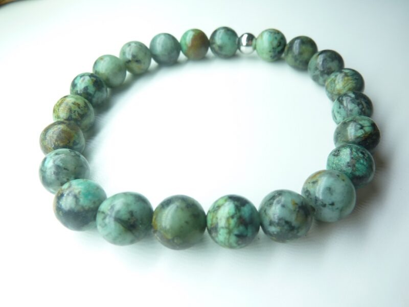 Bracelet Turquoise africaine - Perles rondes 8 mm