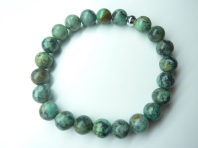 Bracelet Turquoise africaine - Perles rondes 8 mm