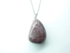 Collier pendentif Thulite GG 28 + chaine acier inoxydable 45 c