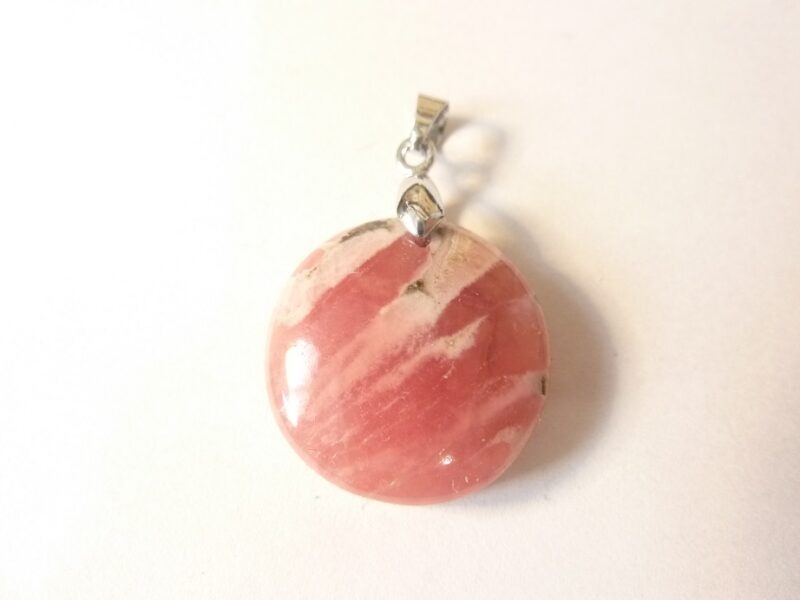 Pendentif Rhodochrosite argent 925 GG 0203 avec chaine acier inoxydable 45 cm