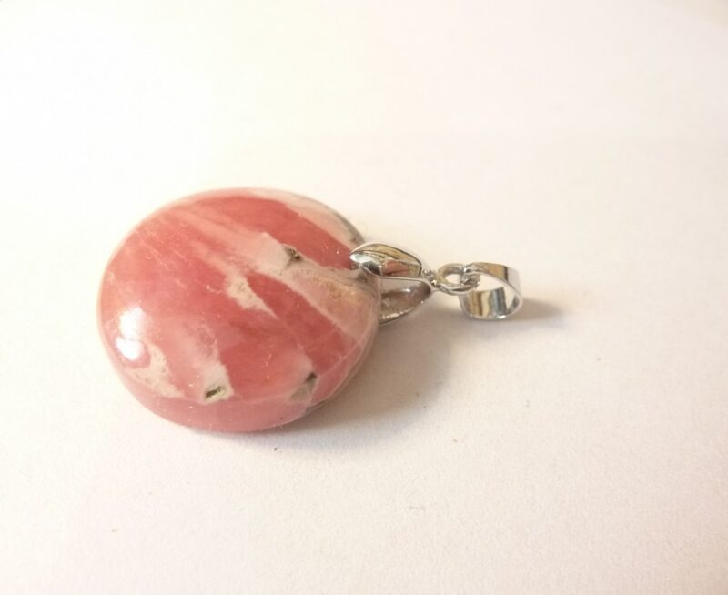 Pendentif Rhodochrosite argent 925 GG 0203 avec chaine acier inoxydable 45 cm