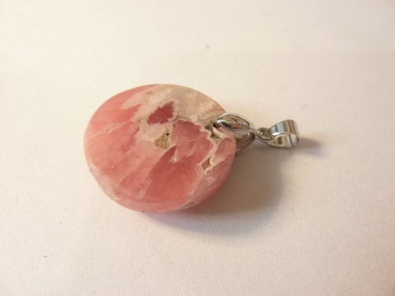 Pendentif Rhodochrosite argent 925 GG 0203 avec chaine acier inoxydable 45 cm