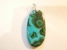 Pendentif Malachite Chrysocolle argent 925 GG 10MC