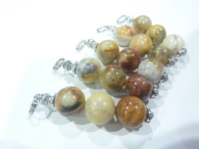 Pendentif Agate Crazy Lace- Perles rondes 10 mm 