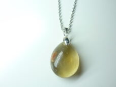 Pendentif citrine argent 925 GG 1203 + chaine acier inoxydable 60 cm