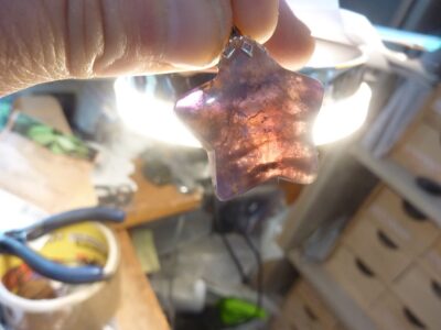 Pendentif Cacoxénite super seven en étoile très rare GG 35