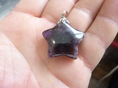 Pendentif Cacoxénite super seven en étoile très rare GG 35