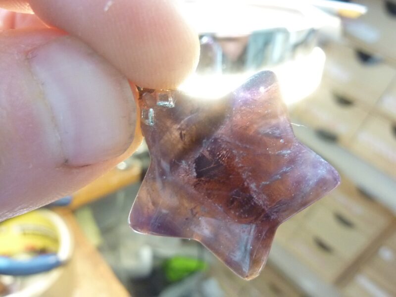 Pendentif Cacoxénite super seven en étoile très rare GG 35