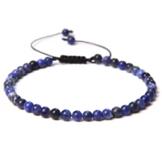 Bracelet Sodalite ajustable perles rondes 4 mm