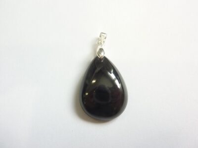 Pendentif Spinelle noir argent 925 gg 0206