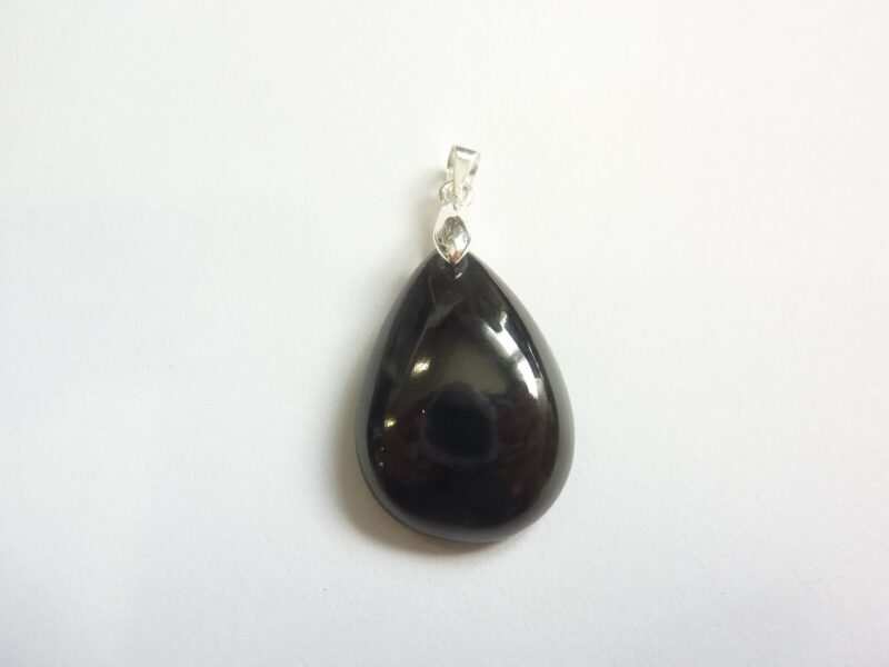 Pendentif Spinelle noir argent 925 gg 0206