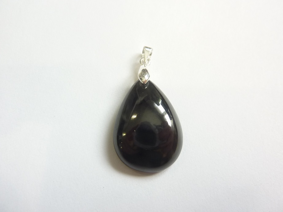 Pendentif Spinelle noir argent 925 gg 0206