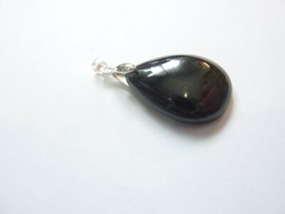 Pendentif Spinelle noir argent 925 gg 0206