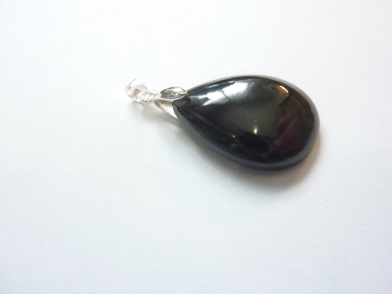 Pendentif Spinelle noir argent 925 gg 0206