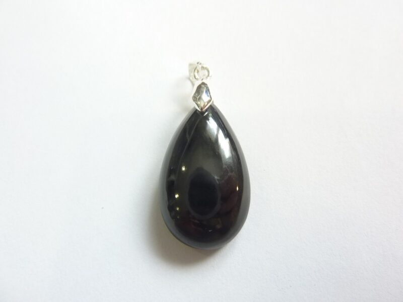 Pendentif Spinelle noir argent 925 gg 33m