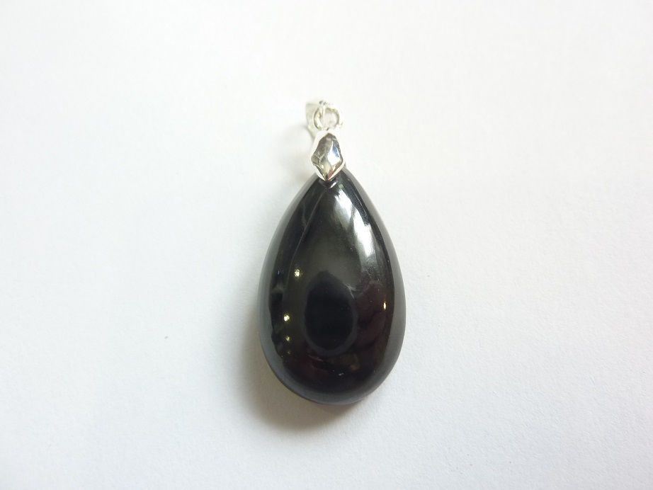Pendentif Spinelle noir argent 925 gg 33m