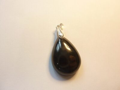 Pendentif Spinelle noir argent 925 gg 0306