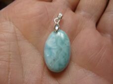 Pendentif Larimar monture argent 925 GG T08
