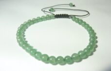 Bracelet aventurine verte ajustable perles rondes 4 mm
