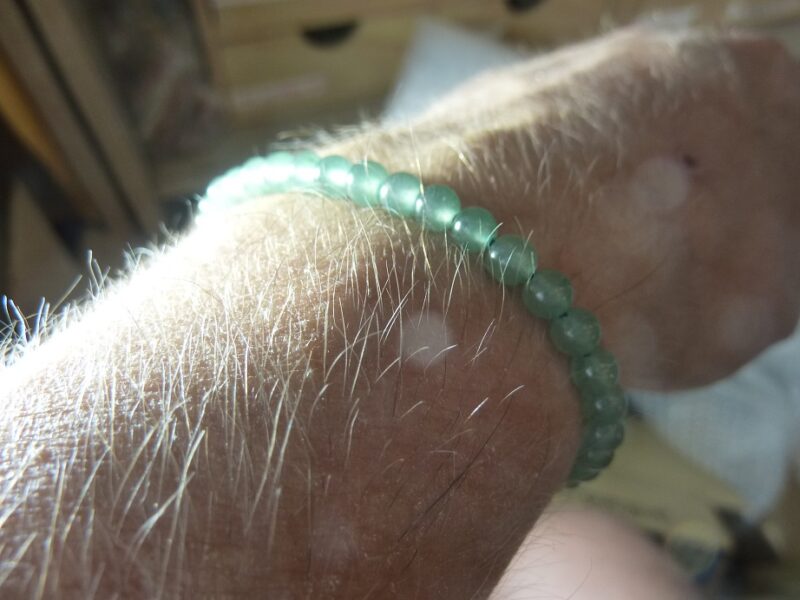 Bracelet aventurine verte ajustable perles rondes 4 mm – Image 4