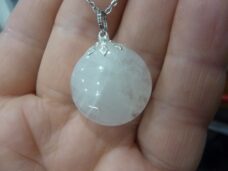 Collier pendentif Pierre de lune GG 93 + chaine acier inoxydable 45 cm