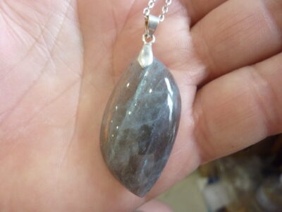 Collier pendentif Labradorite violet argent 925 GG 2306