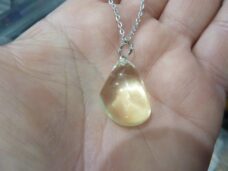 Pendentif citrine GG 2906 + chaine acier inoxydable 60 cm