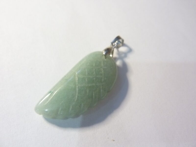Pendentif aventurine aile d'ange Argent 925 confiance en soi-anti-stress