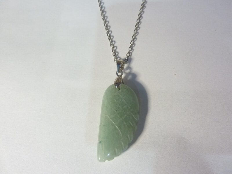 Pendentif aventurine aile d'ange Argent 925 confiance en soi-anti-stress