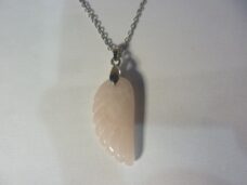 Pendentif Quartz rose aile d’ange Argent 925 Amour et confiance en soi