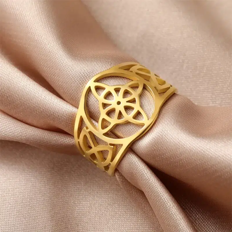 Bague Nœud de sorcière (Wiccan) ref Or T 54