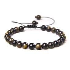 Bracelet obsidienne dorée Obsidienne dorée Perles 6 mm