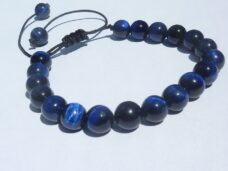 Bracelet réglable Oeil de faucon – Perles 8 mm