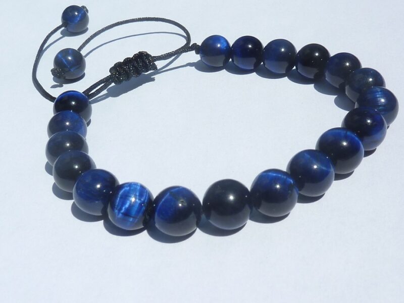 Bracelet réglable Oeil de faucon - Perles 8 mm