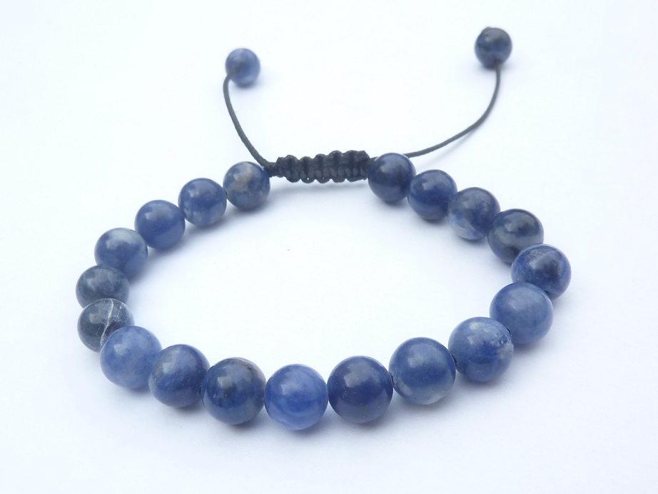 Bracelet Sodalite ajustable perles rondes 8 mm