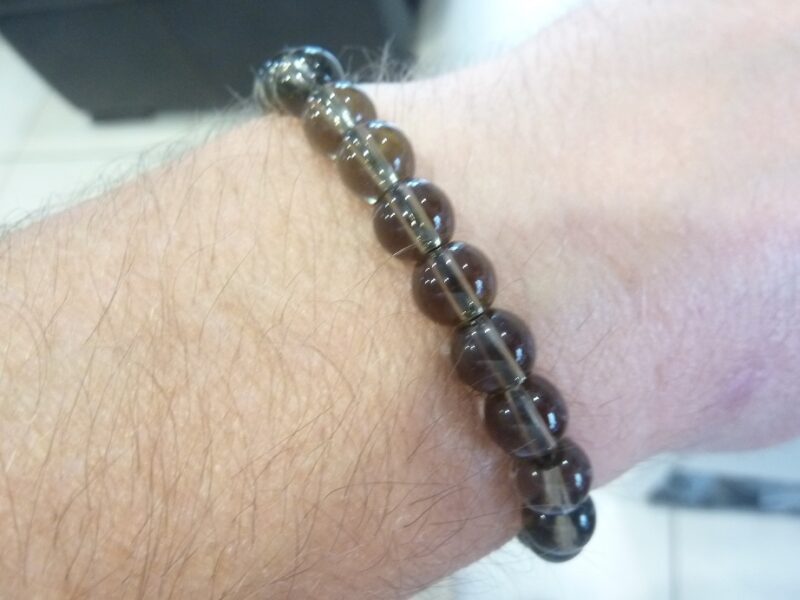 Bracelet réglable Obsidienne larme d'apache perles 8 mm