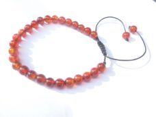 Bracelet cornaline réglable perles rondes 6 mm