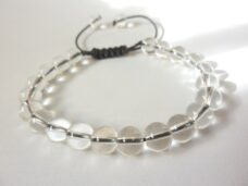 Bracelet réglable quartz cristal de roche-perles 8mm