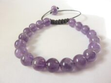 Bracelet Réglable améthyste perles 8 mm