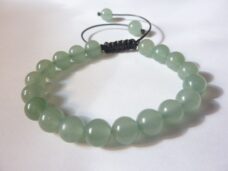 Bracelet réglable aventurine verte perles rondes 8 mm