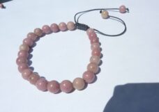 Bracelet réglable Rhodochrosite-Perles rondes 6 mm