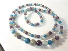 Collier ou bracelet de Protection & Intuition : Améthyste, Apatite, Labradorite & Fluorite – Équilibre énergétique