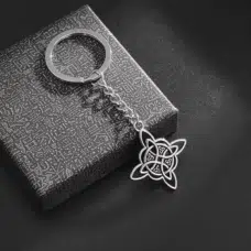 Porte clés noeud de sorcière (Wiccan) ref argent
