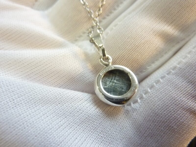 Pendentif Séraphinite argent 925 + chaine acier inoxydable 45 cm