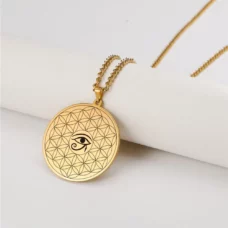 Pendentif Fleur de vie-Oeil d’Horus ref or