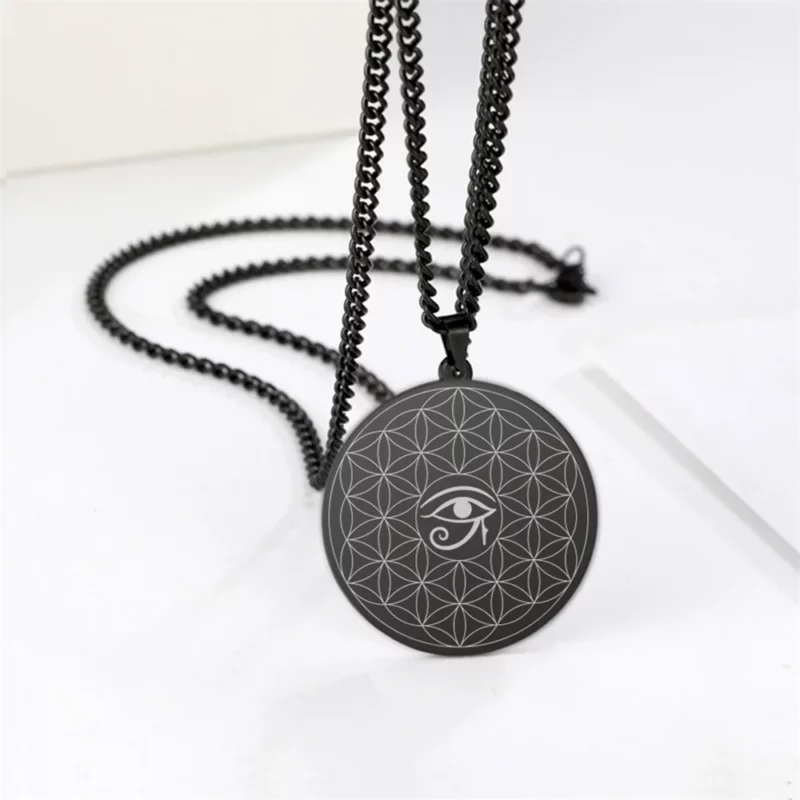 Pendentif Fleur de vie-Oeil d'Horus ref argent