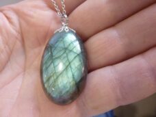 Pendentif Labradorite GG 0809 + chaine acier inoxydable 50 cm